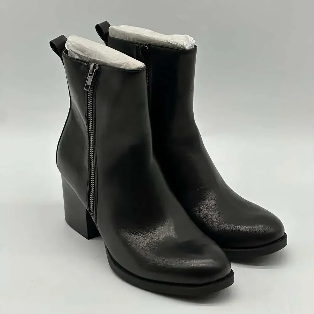 B.O.C. Born Concepts Boulder Black Faux Leather Zip-Up Bootie Women's Size 10M